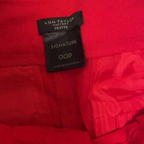 Ann Taylor Factory Petite Red Ankle Cropped Pants Size 00P - Picture 3 of 7